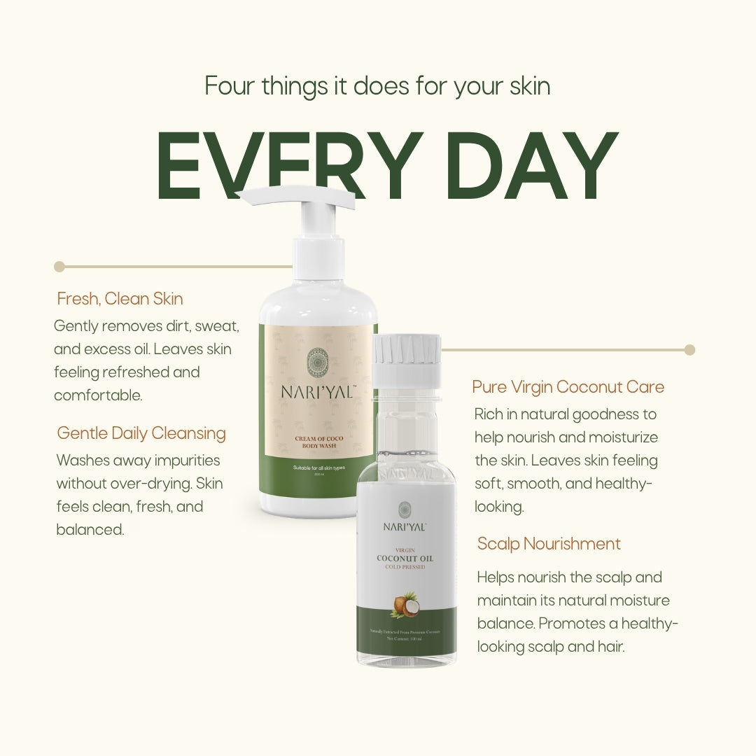 Body Wash + Virgin Coconut Oil Cold Pressed Combo