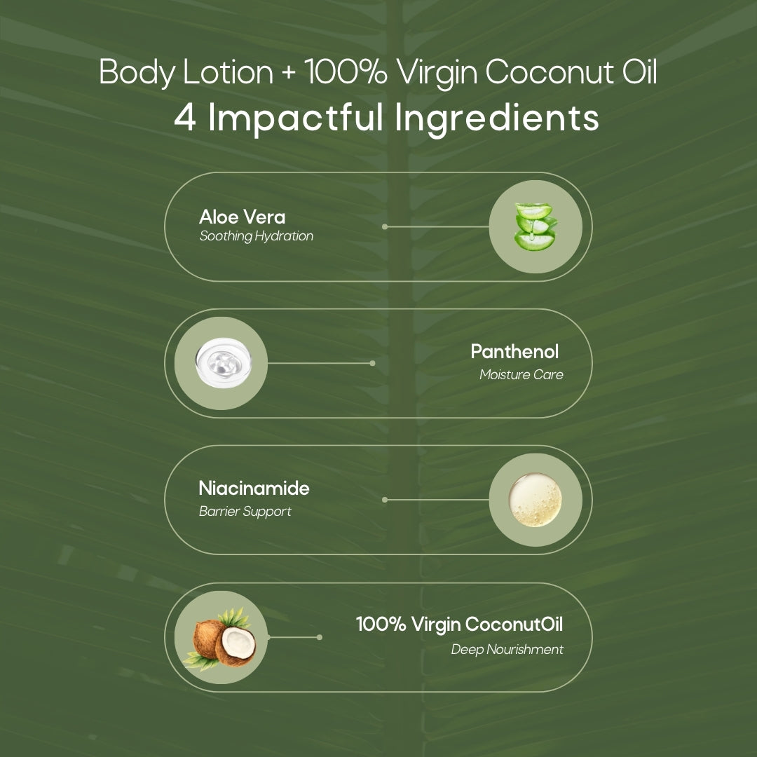 Body Lotion + Virgin Coconut Oil Cold Pressed Combo