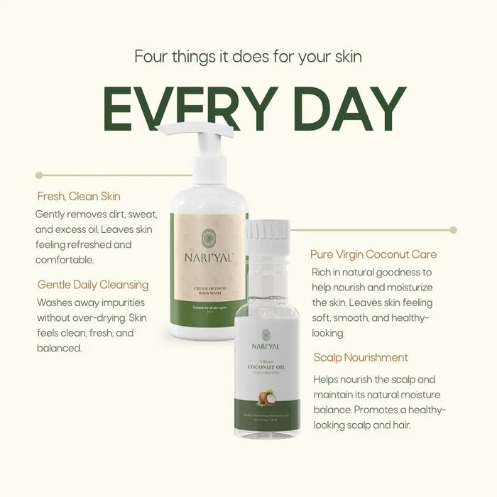 Body Wash + Virgin Coconut Oil Cold Pressed Combo