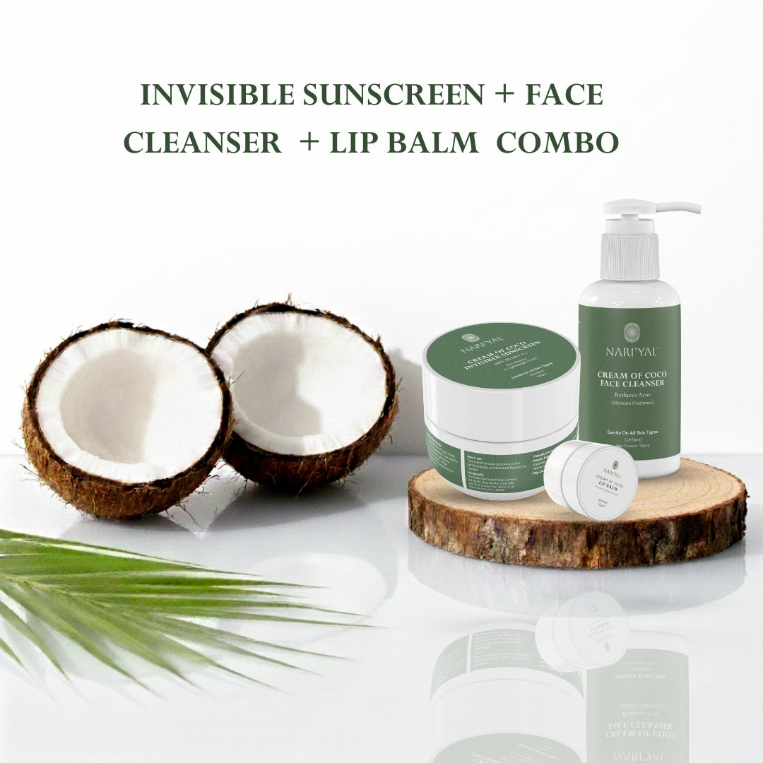 Face Cleanser + Sunscreen + Lip Balm Combo