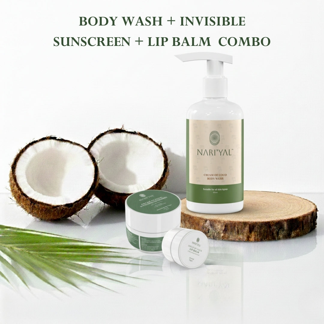 Body Wash + Sunscreen + Lip Balm Combo