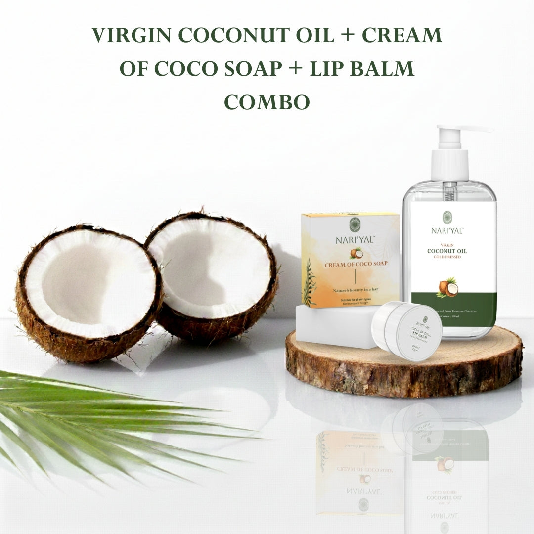 Virgin Coconut Oil + Soap + Lip Balm Combo