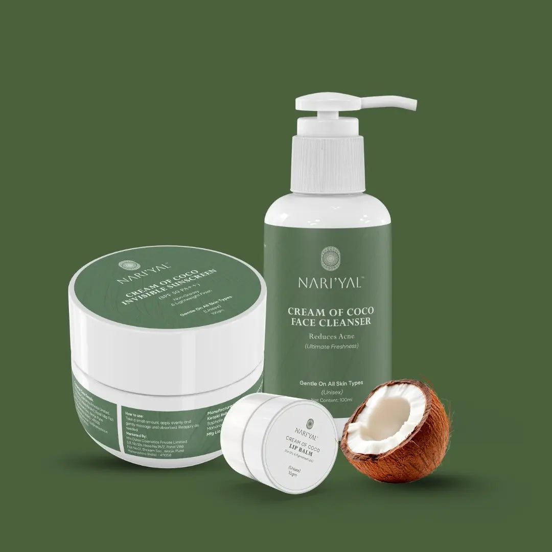 Face Cleanser + Invisible Sunscreen + Cream of Coco Lip balm
