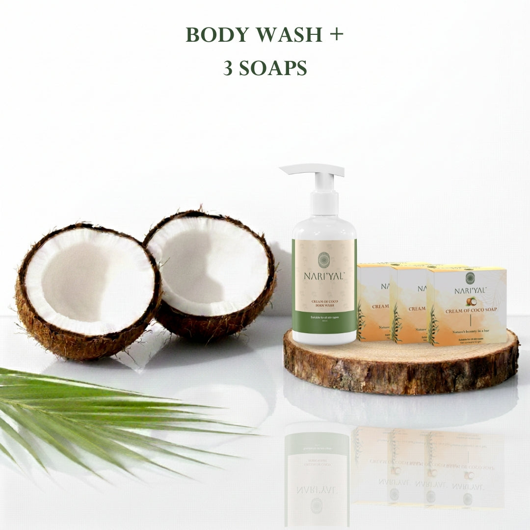 Body Wash + 3 Soaps Combo