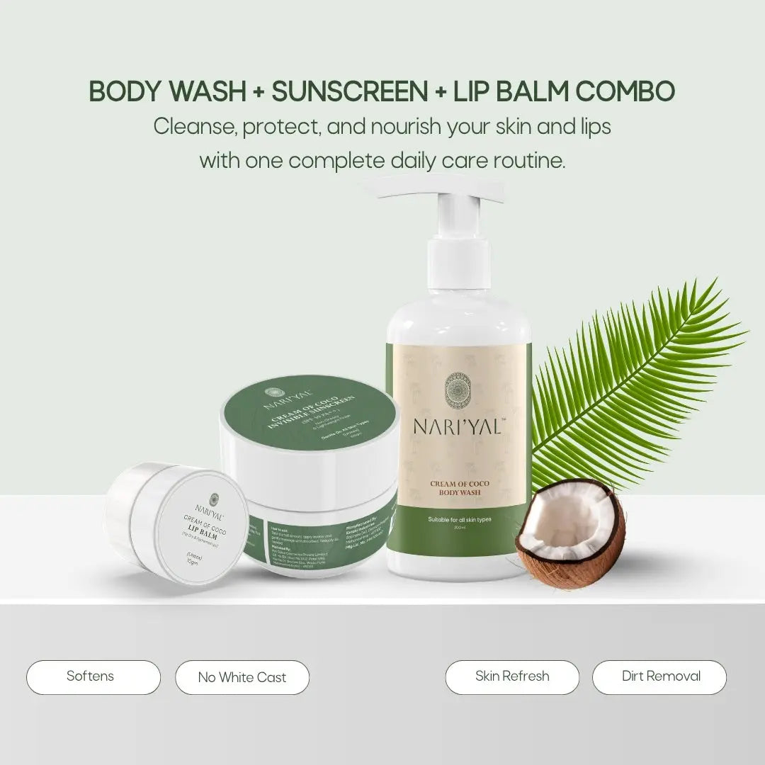 Body Wash + Sunscreen + Lip Balm Combo