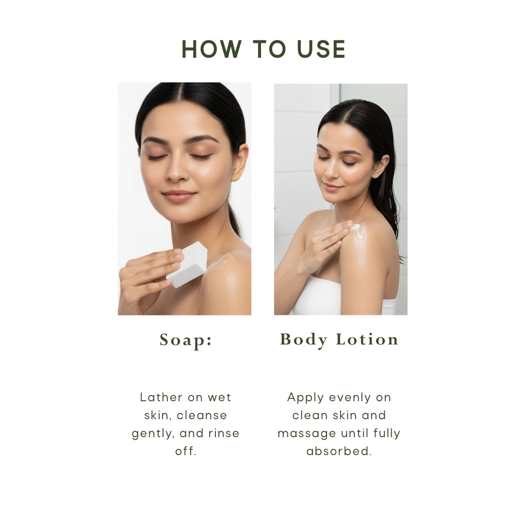 Body Lotion + 3 Soaps Combo