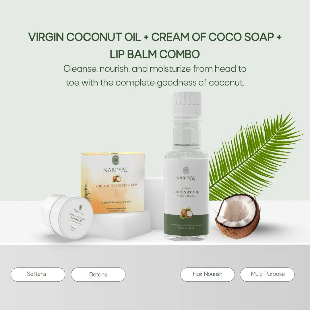 Virgin Coconut Oil + Soap + Lip Balm Combo