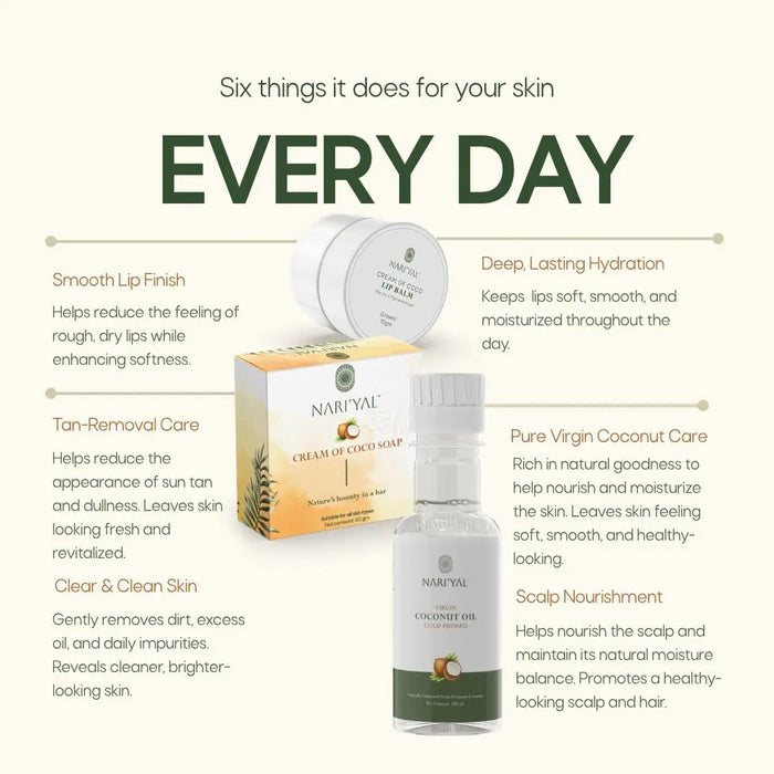 Virgin Coconut Oil + Soap + Lip Balm Combo