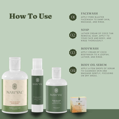 BUNDLE OF WHOLESOMENESS: (Body Oil Serum, Face Wash, Body Wash, Soap)