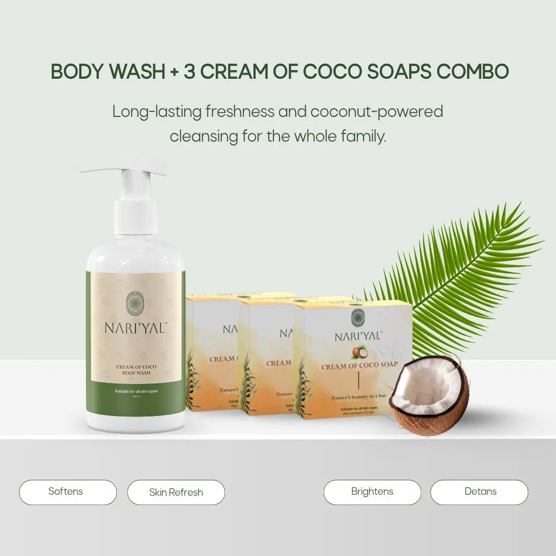 Body Wash + 3 Soaps Combo