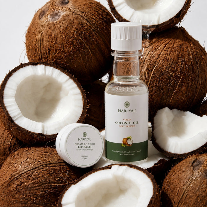 Virgin Coconut Oil Cold Pressed + Lip Balm Combo