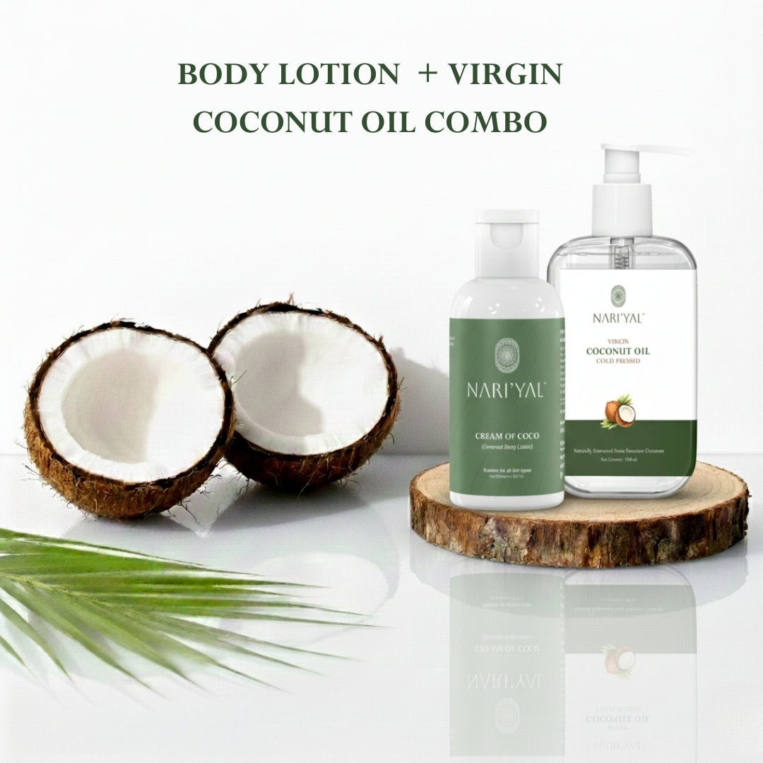 Body Lotion + Virgin Coconut Oil Cold Pressed Combo