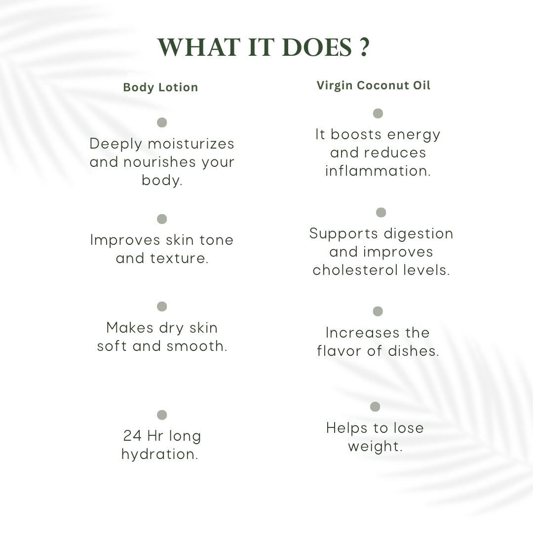 Body Lotion + Virgin Coconut Oil Cold Pressed Combo