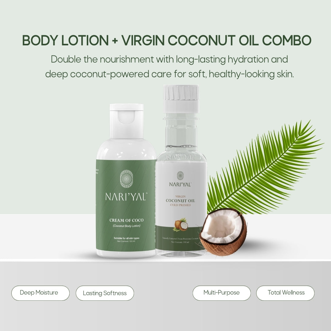 Body Lotion + Virgin Coconut Oil Cold Pressed Combo