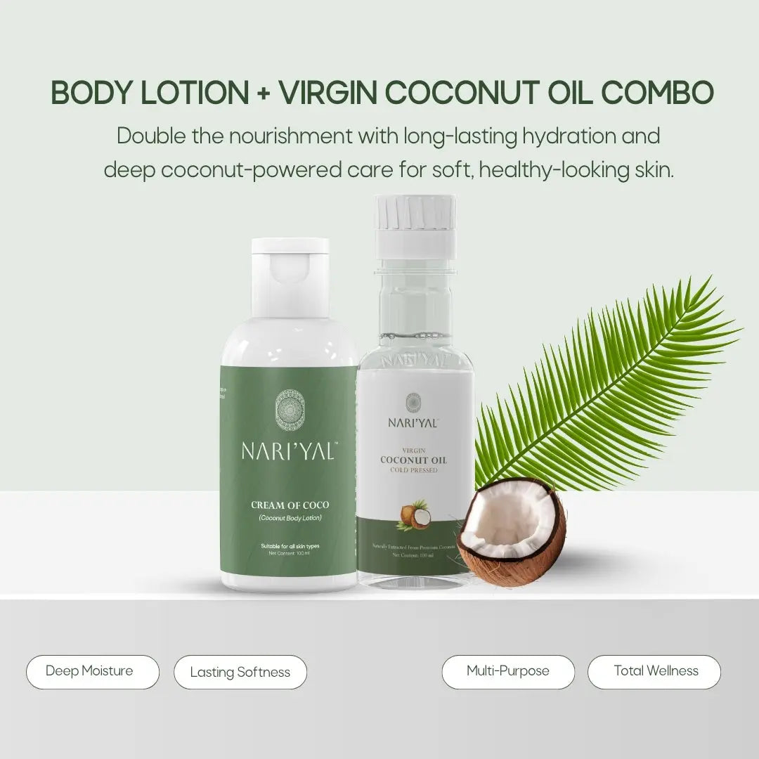 Body Lotion + Virgin Coconut Oil Cold Pressed Combo