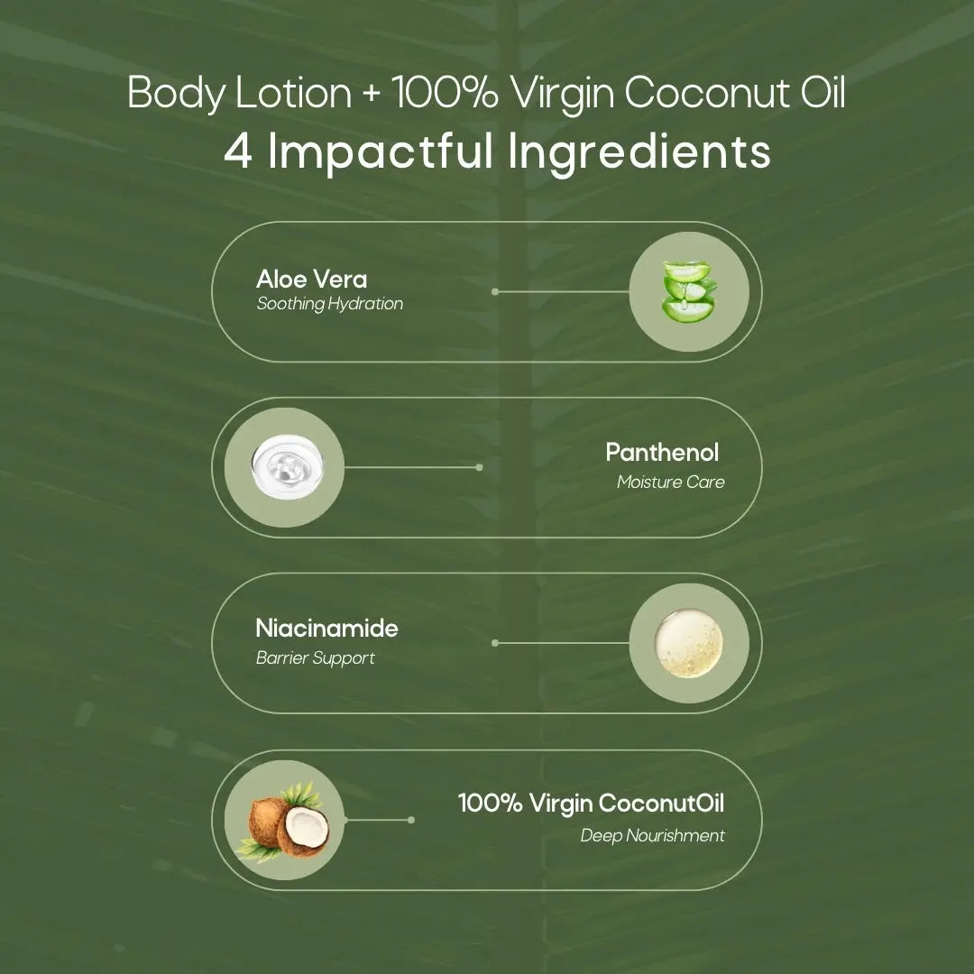 Body Lotion + Virgin Coconut Oil Cold Pressed Combo