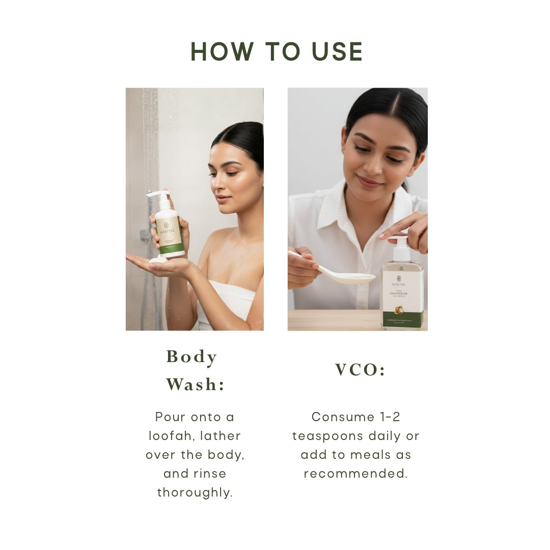 Body Wash + Virgin Coconut Oil Cold Pressed Combo